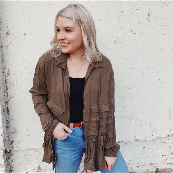 Kori Jackets & Blazers - KORI America Army Green Jacket Trendy